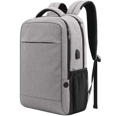 China Wholesale OEM Polyester Laptop Backpack With Charger Port Water Resistant Durable Business School Travel Computer Bag for sale