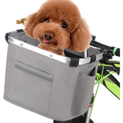 China Universal Small Dog Cat Carrier Bicycle Handlebar Front Basket Bike Storage Bag For Pet Shopping Picnic Small Dog Cat Carrier Bicycle Handlebar Front Basket for sale