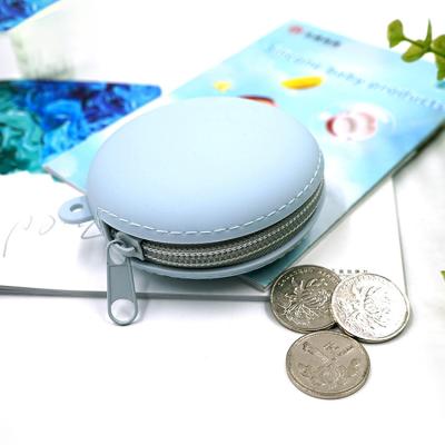 China Lady Round Silicone Change Purse Zipper Keys Change Purse Silicone Mini Earphone Case for sale