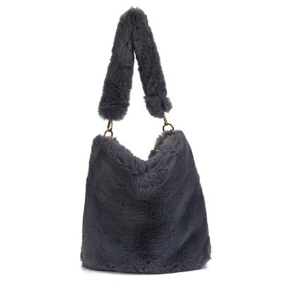 China Fashion Women Shoulder Tote Bag High Quality Messenger Cross - Body Bag Fur Top Handle Handbag For Ladies for sale