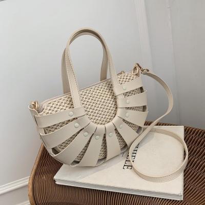 China 2021 high quality new summer shoulder lady bag messenger bag women straw fashion handbag for sale