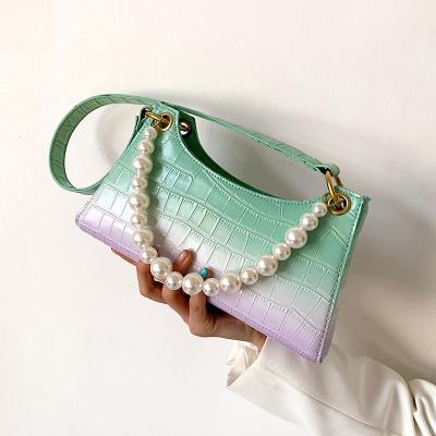 China Fashionable female 2021 popular American shoulder bag pearl fashion handbag bag high quality new bolso de mujer for sale