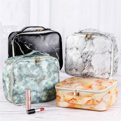 China Portable Bag Marble Travel Fashion Makeup Cosmetic Brushes Organizer Waterproof Bag For Women for sale