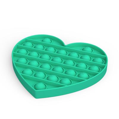 China Durable Heart Shape Silicone Sensory Effort Square Push Bubble Simple Mover Toys for sale