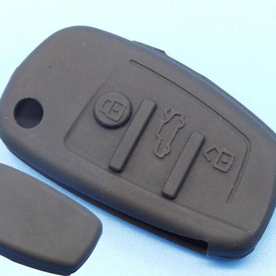 China Protect Key 3 Buttons Silicone Key Cover For A-udi A3 A6 Car Key Cover In Black for sale