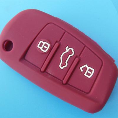 China Protect Key 3 Buttons Silicone Key Cover For A-udi A3 A6 Car Key Cover In Black for sale