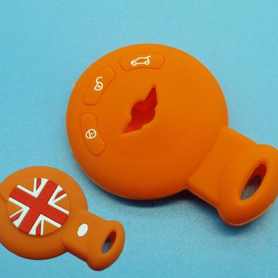 China Protect Key 3 Buttons Silicone Key Cover For Mini Cooper Car Key Cover In Orange for sale