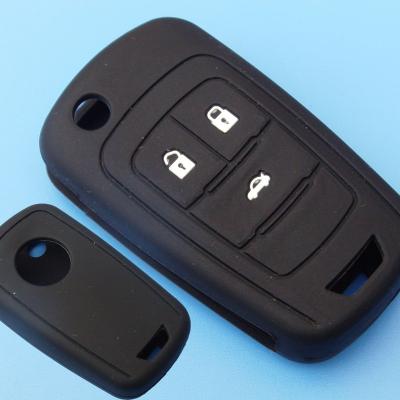 China Protect Silicone Car Key Key Cover For Chevrolet B-uick 3 Key Buttons Case In Black for sale