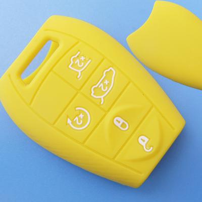 China Protect Silicone Key Car Key Case For Chrysler Remote Key Protector In Yellow for sale