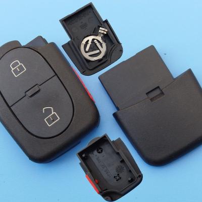 China Replace 2+1 Buttons Car Key Blank Case Cover CR1616 Battery Holder For A-udi A2 A3 A4 A6 Panic Replacement for sale