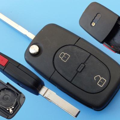 China Replace Key 2+1 Buttons Flip Folding Car Key Blank Case Cover CR2032 Replacement For A-udi A2 A3 A4 A6 for sale