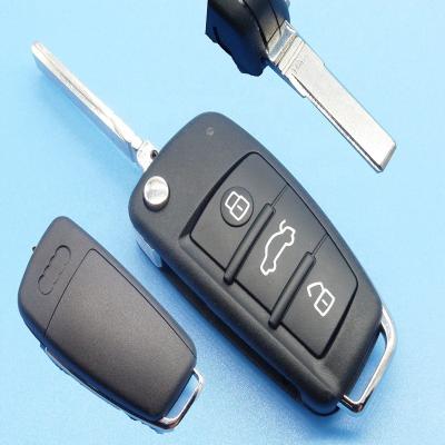 China Best Price ABS + Metal 3 Button HU66 433MHz ID48 Full Remote Car Flip Key For A-udi A3 S3 TT for sale