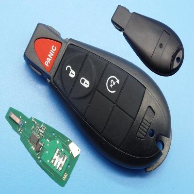 China Exterior Keyless ABS+Metal 3+1 Button 433Mhz ID46 Chip Key Entry FOB For Chrysler Dodge Ram Truck Pickup 1500 2500 3500 Trip Challenge for sale