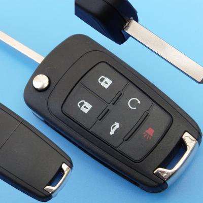 China Replacement 5 Buttons Flip Remote Key Case Cover Housing FOB Blank For Chevrolet Aveo Orlando Car Key for sale