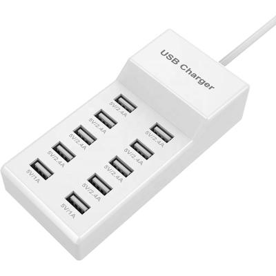 China Mobile Phone Tablet MP3 USB Wall Charger 10-Port Smart Charger Station USB Ports for Multiple Devices Smart Phone Tablet Laptop for sale