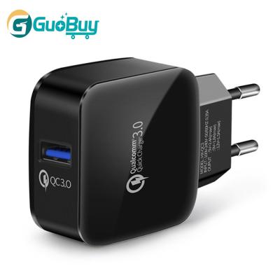 China QC 3.0 USB Universal Travel Wall Charger Phone Plug AC MP3/MP4 Player GuoBuy EU Fast Charger For Smartphone for sale