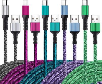 China Etc.electronic mobile phone product durable nylon braided USB A to type C charger cord USB cable fast charging USB-C mobile phone fast charging data cable for sale