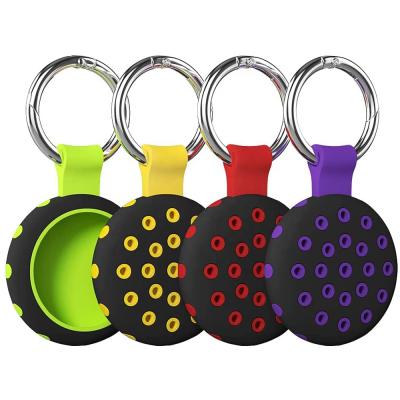 China Anti-drop Silicone Case For Airtags Tracker With Key Chain Anti-lost Shockproof Cover Device Compatible With Airtags for sale