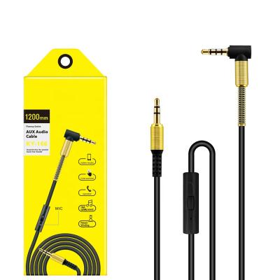 China Car Audio Cable with Microphone 3.5mm Male to Male Cable Earphone Wire Auxiliary Cord for IPOD PS4 Home/Car Stereos for sale