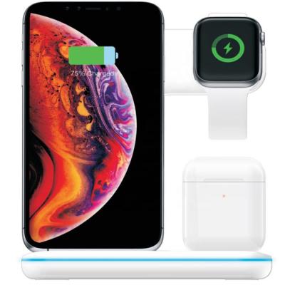 China Mobile Phone 3-in-1 Dock Stand Fast Wireless Charger Charging Wireless Station for Airpods Watch Phone for sale