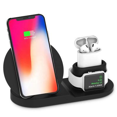 China Cell Phone MP3 GPS Tablet wholesales 3 in 1 Fast Wireless Charging Dock Qi Wireless Charging Station for Airpods Watch Phones for sale