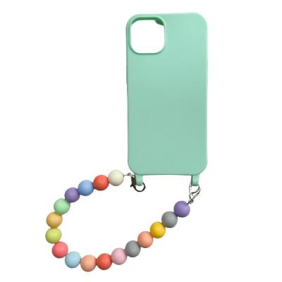 China Shockproof Colorful Movil de telefono de carcasa de Soporte de pulsera Beads Wrist Strap Holder Phone Case For Iphone For Samsung for sale