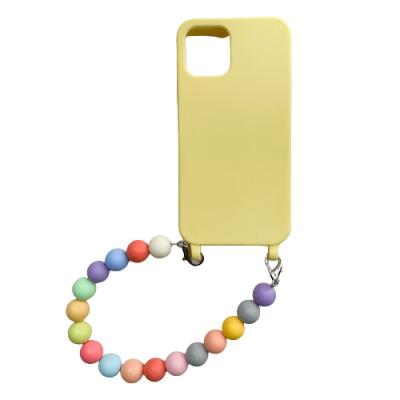 China Custom Handyhulle Handsfree Dismountable Shockproof Colorful Beads Wristband Phone Case For Iphone 11 12 13 - 15 For Samsung for sale