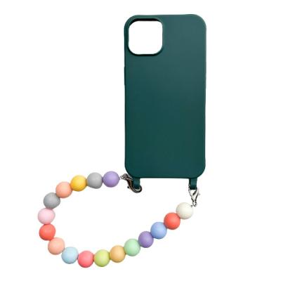 China 2023 Beads Shockproof Cute Wristband Strap Handsfree Phone Case With Hands Free Strap For Iphone 11 12 13 - 15 For Samsung for sale