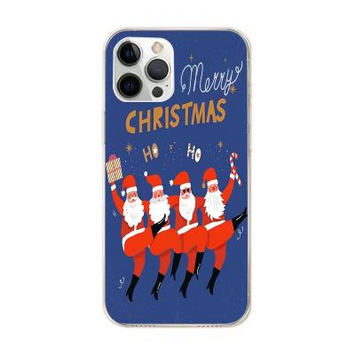 China Handyhulle Shockproof Cartoon Santa Claus Phone Case For iPhone For Samsung Christmas Transparent Cover For iPhone 7-15 for sale