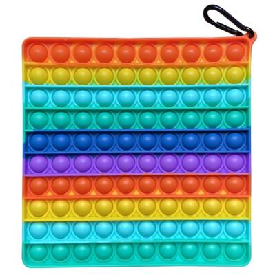 China 30*30cm 50*50cm Large Size Sensory Busy Person Push Button Push Reliever Anxiety Game Toys New Rainbow Educational Eco-friendly Design Material For Kids for sale