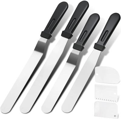 China Wholesale Disposable Pastry Tools Paddle Knife Cake Spatula Stainless Steel Baking Cake Icing Spatula for sale