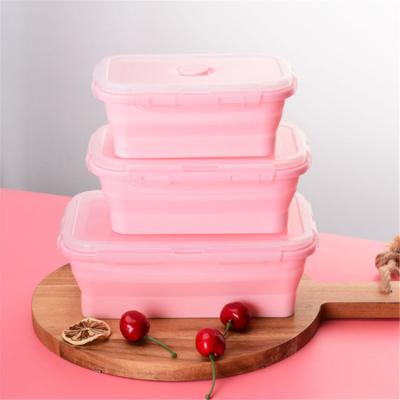 China Sustainable Collapsible Collapsible Storage Food Containers Silicone Rubber Food Bowl for sale