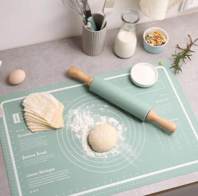 China Custom Made Mat Viable For Baking Dough Pastry Safe Reusable Silicone Food Safe Reusable Silicone Mat Non-Stick Kneading Baking Set for sale