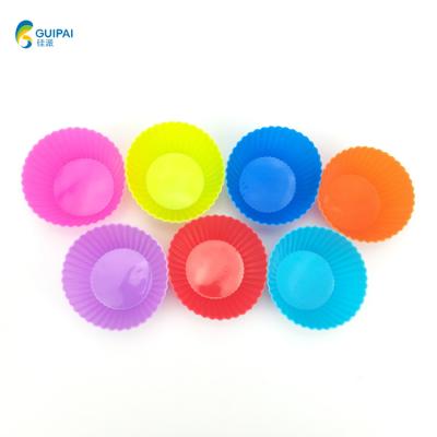 China Viable Reusable Silicone Cupcake Muffin Microwave Silicone Paper Baking Mold Tools Cake Cup Mold for sale