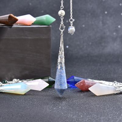 China Natural Semi-precious Stone 12 Divination Crystal Energy Faceted Stone Pendant Ornaments Spiritual Ornaments for sale