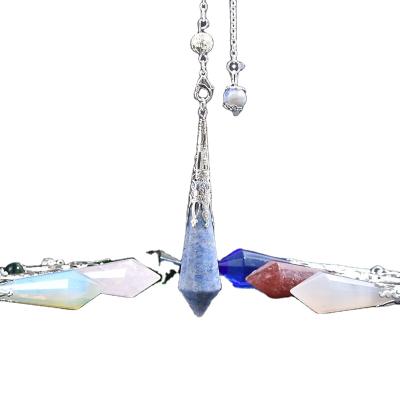 China Decoration the original stone is made of 12 faceted spirit pendulum divination natural crystal pendant, energy stone pendant, spiritual december for sale