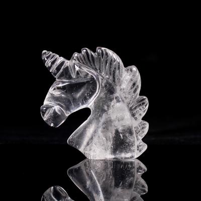 China Decoration natural clear quartz unicorn, handmade decoupage, office furnishment wholesale for sale