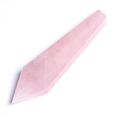 China Art Wholesale Smoking Pipe Crystals Healing Folk Natural Hand Cut Pink Stones For Folk Crafts for sale