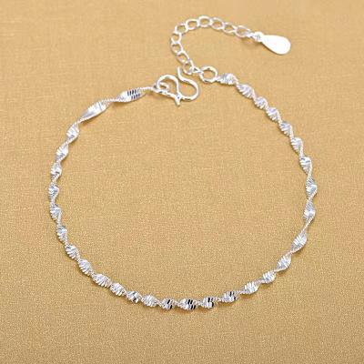 China Cavity Flowers Hot Selling New Arrival Wholesale 925 Sterling Silver Custom Charm Women's Bracelet Bangle for sale