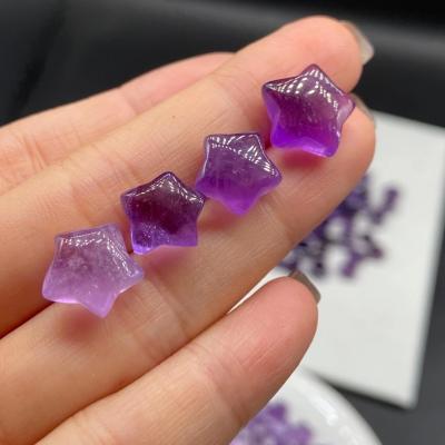 China Decoration Natural Amethyst Carved Star Pendant , Bare Stone DIY Jewelry Wholesale for sale