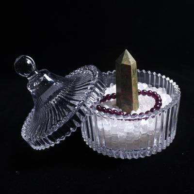 China Decoration natural crystal crushed stone degaussing bowl, degaussing purification degaussing glass bowl for sale