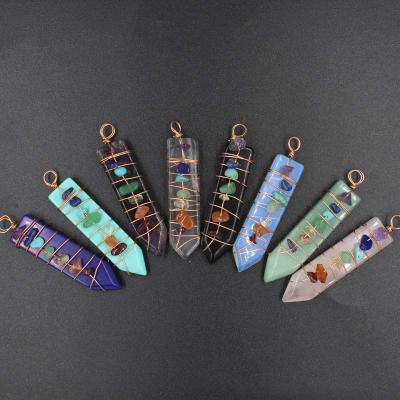 China Decoration Crystal 7 Chakra Stone Sword Pendant, Heal Crystal Crafts Manufacturer Wholesale for sale