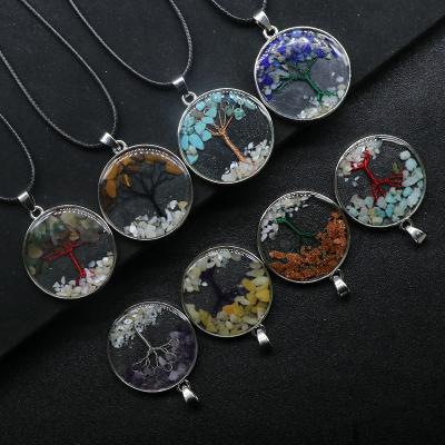 China Decoration crystal agate crushed bag side stone, tree of life necklace wholesale for sale