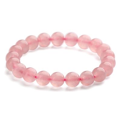 China Decoration Wholesale Rose Quartz Bracelet, Natural Crystal Jewelry Madagascar Rose Crystal Bracelet for sale