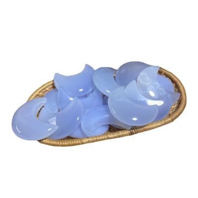 China Wholesale Natural Decoration Chalcedony Moon Carving Pendant , Turkey Blue Treasure DIY Jewelry for sale