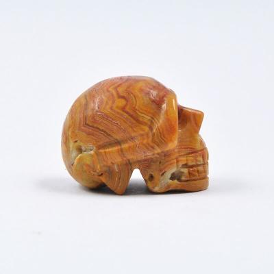 China Feng Shui Display Hand-Carved Ghost Semi-precious Stone Head Skull Handwork Crystal Display Decoration for sale