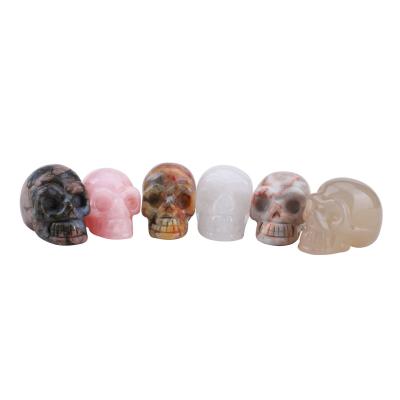 China Ghost Home Decor Hand-Carved Semi-Gemstone Ghost Head Decoration Magical Crystal Skull Craft Decor for sale