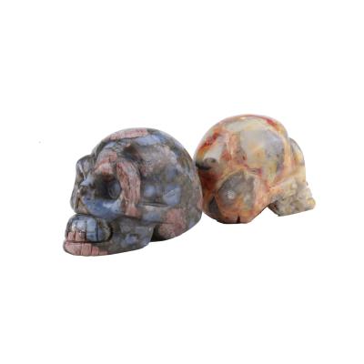 China Halloween Decoration Hand-Carved Magic Crystal Half Gem Ghost Head Skull Crafts Decoration for sale