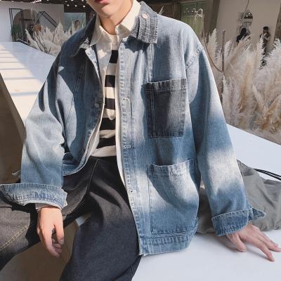 China 2020 fashion men's denim windproof working jeans loose jacket coat fashion windproof for men for sale