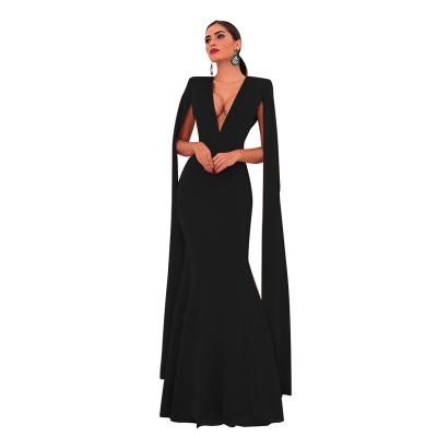 China Lady Sexy Sleeveless Elegant Evening Party Dresses Women's Deep V Neckline Bodycon Long Lasting Fashion for sale